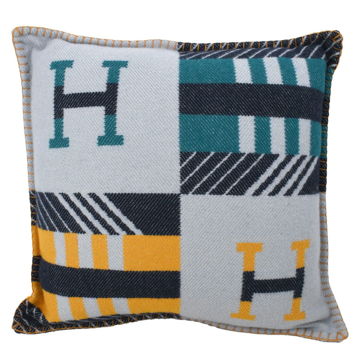 新品　エルメス　HERMES Hディアゴナル　カシミヤクッション 楽天市場】【未使用】HERMES エルメス クッション Hディアゴナル