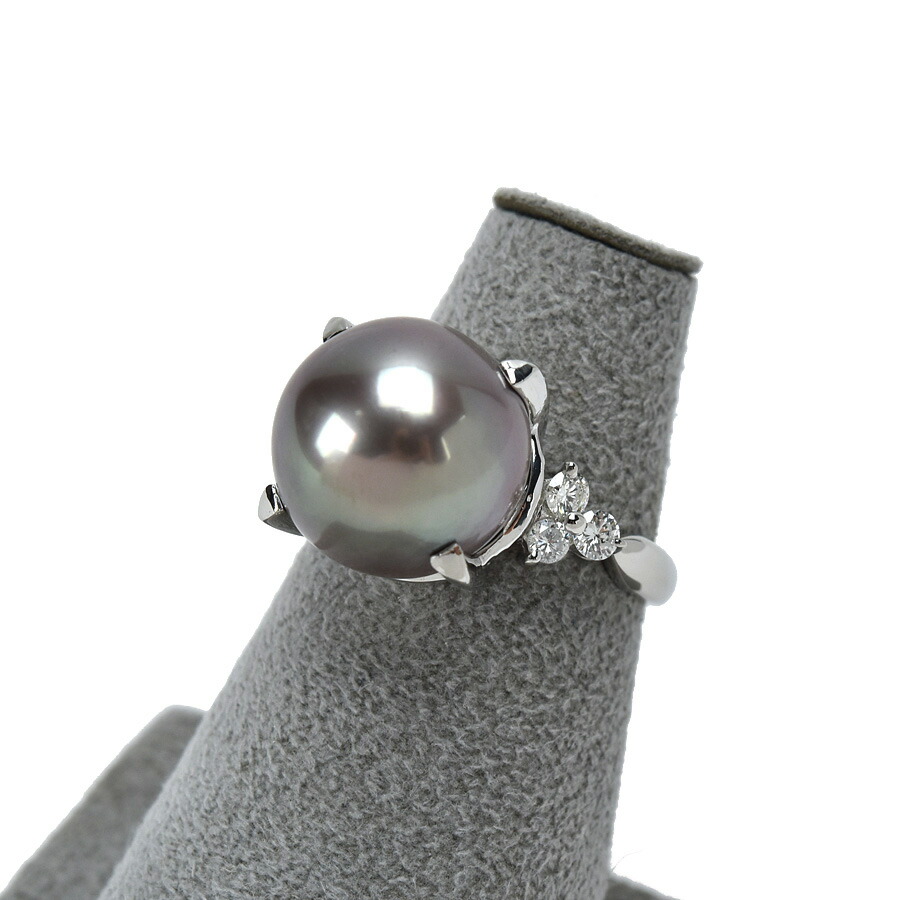 楽天市場】Pt900 ☆豪華！ 高品質 ブラックパール13mm珠 ダイヤ1.03ct