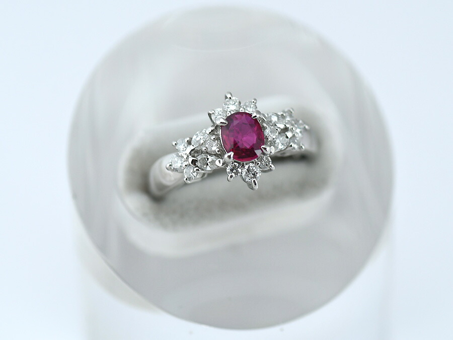 【クーポンでお得&times;さらにポイントUP】 Pt900 ファッションリング ルビー 0.48ct ダイヤモンド 0.40ct サイズ9号 【中古】 プラチナリング ルビー ダイヤ レディースリング 研磨仕上げ済｜ブランドリユース SUNREV サンレブ