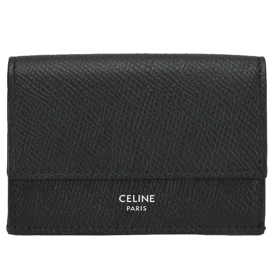 セリーヌ CELINE 三つ折り財布 ブラック 10E603 レザー レディース