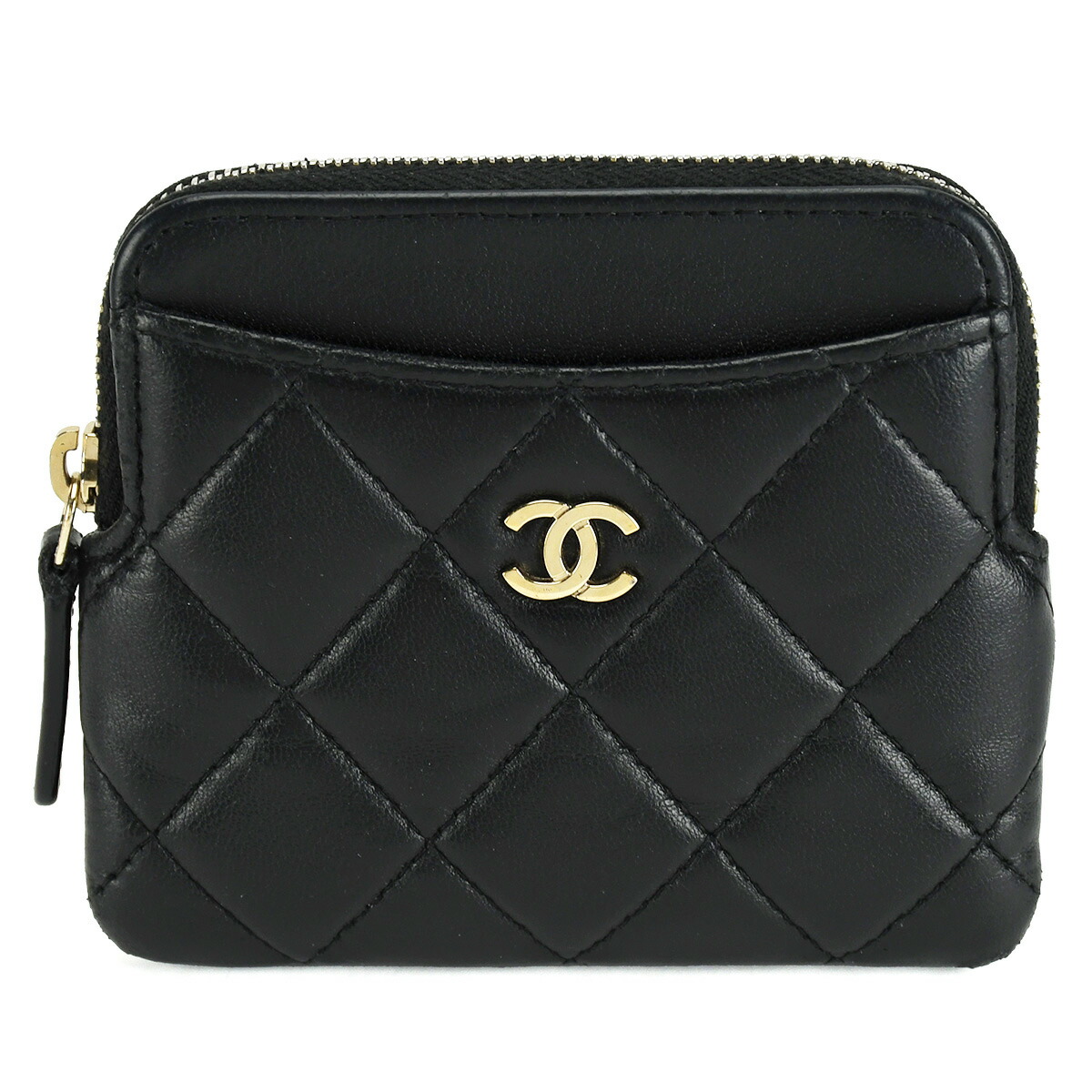CHANEL ブラック コインケース クラシック ジップ コインパース - グレインド カーフスキン