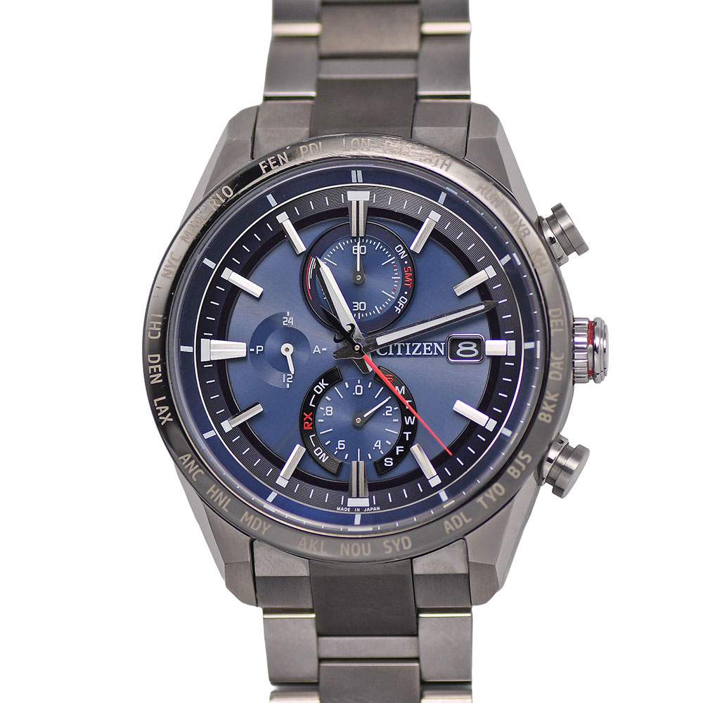 【クーポンでお得×さらにポイントUP】 CITIZEN シチズン ATTESA アテッサ アクトライン メンズ エコドライブ ソーラー電波 クロノグラフ チタン製 AT8186-51L 【中古】|ブランドリユース SUNREV サンレブ