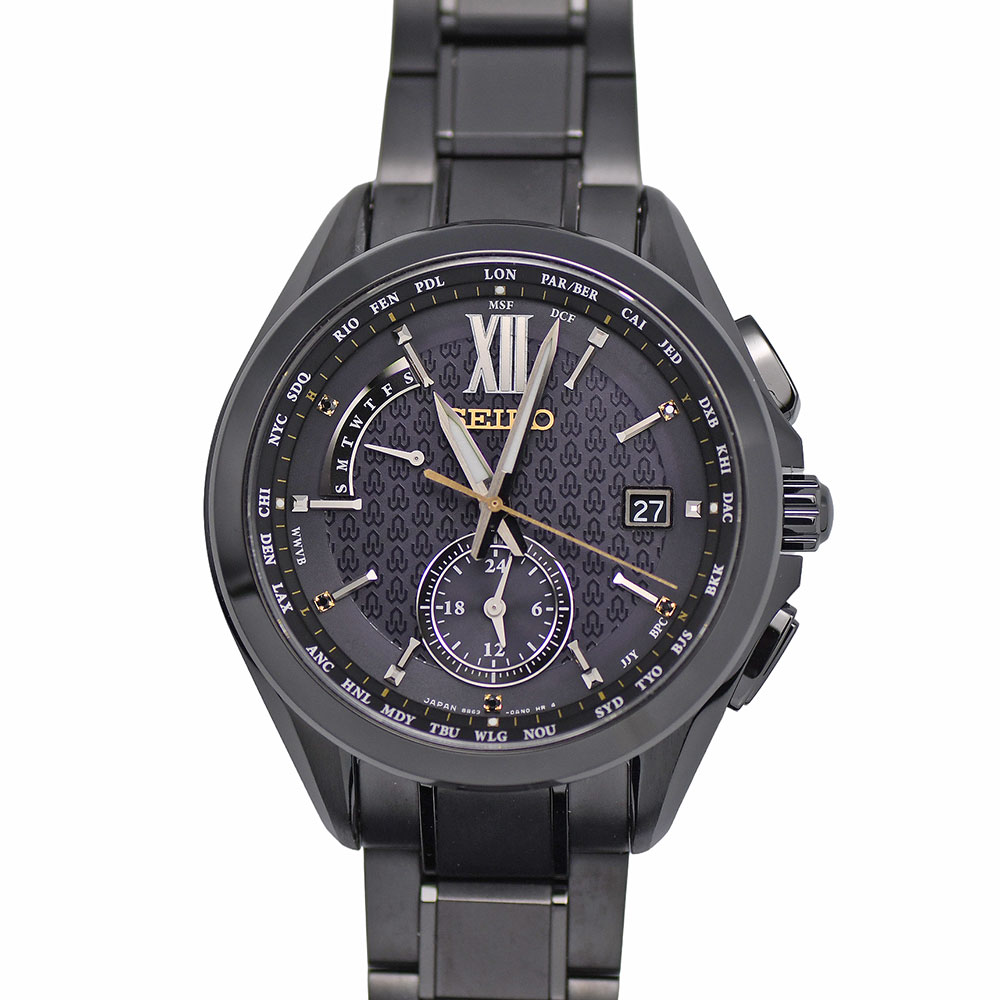 【クーポンでお得×さらにポイントUP】 SEIKO セイコー BRIGHTZ ブライツ クオーツウオッチ50周年記念限定モデル 800本限定 メンズ ソーラー電波修正 ブラック SAGA271 新品同様 【中古】
