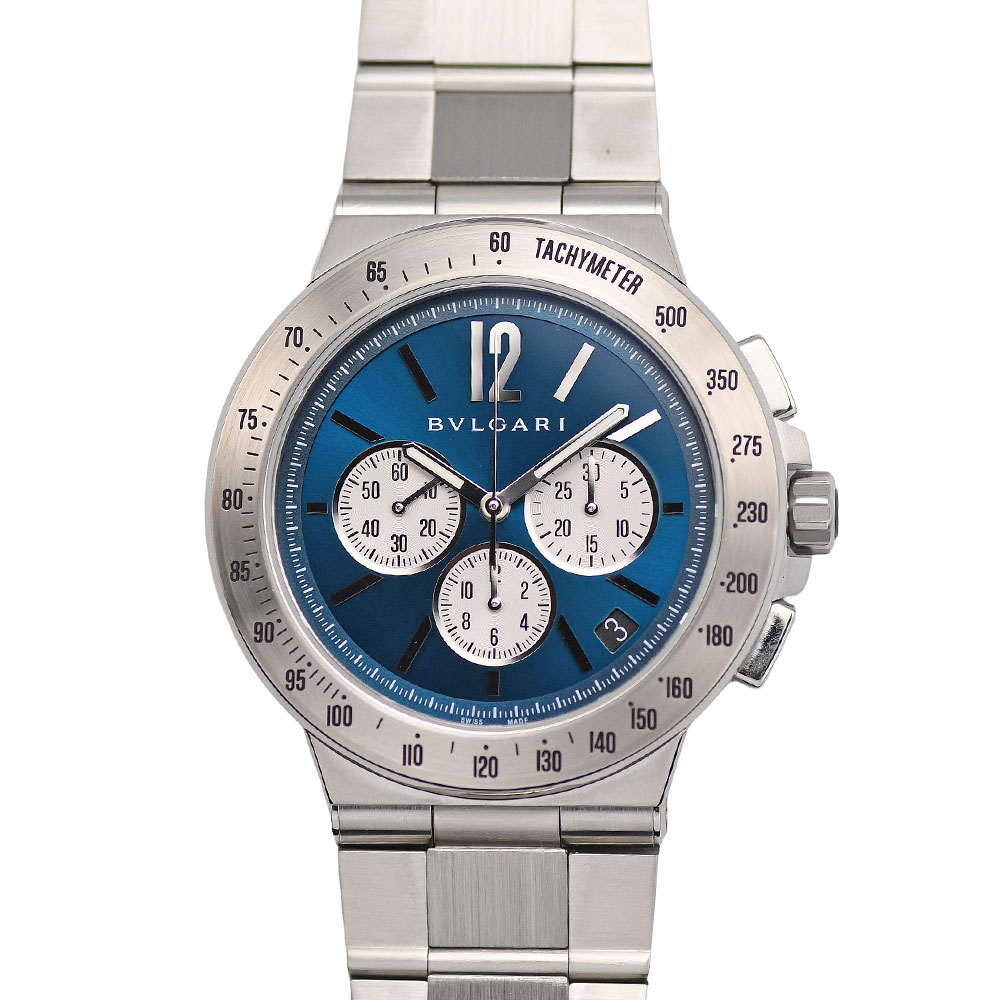 【クーポンでお得&times;さらにポイントUP】 ブルガリ BVLGARI ディアゴノ ヴェロチッシモ オートマティック 102587 自動巻 ハイビートキャリバー ブルー DG41C3SSDCHTA 【中古】｜ブランドリユース SUNREV サンレブ