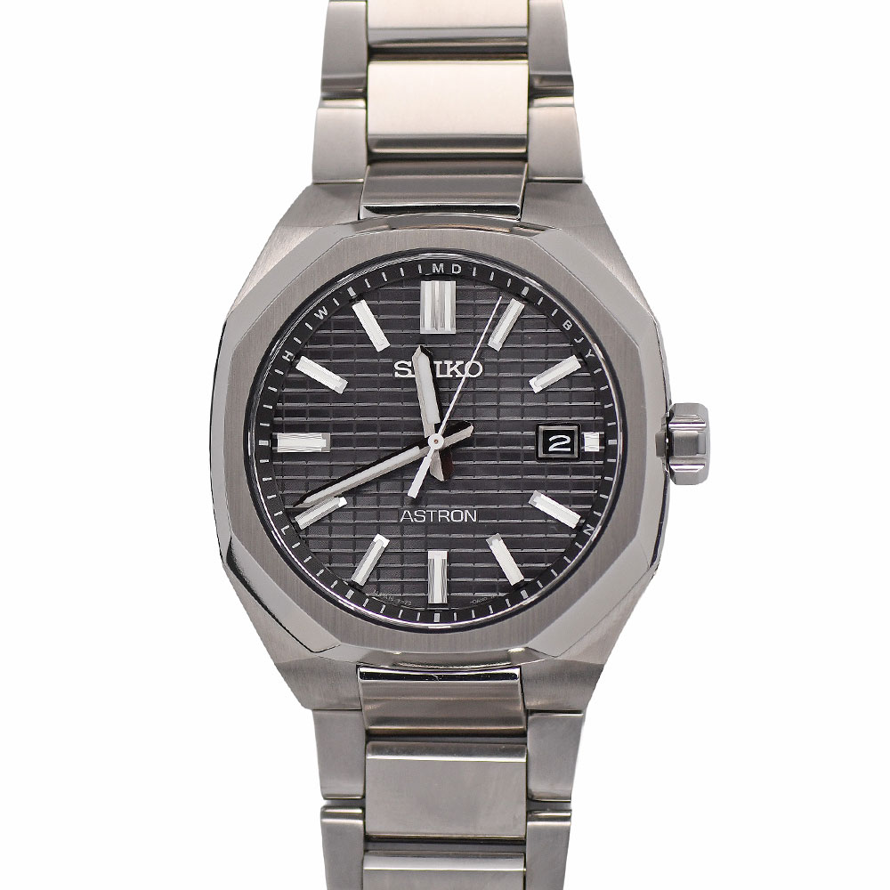 【クーポンでお得×さらにポイントUP】 セイコー SEIKO アストロン ネクスター メンズ ソーラー電波修正 7B72-0AF0 チタン製 ブラック 黒文字盤 SBXY063 【中古】