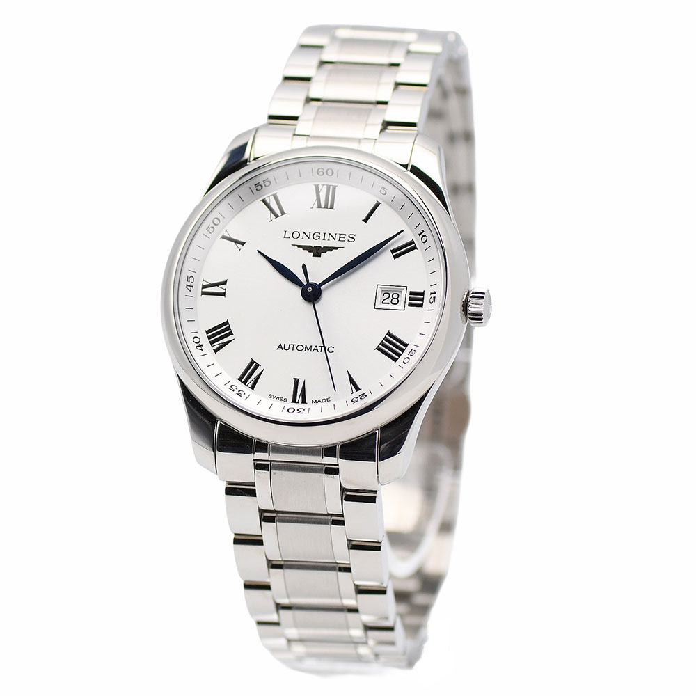 【クーポンでお得×さらにポイントUP】 ロンジン LONGINES マスターコレクション 40MM オートマティック メンズ 自動巻 シルバー 交換用革ベルト付き L2.793.4.96.6 未使用 【中古】|ブランドリユース SUNREV サンレブ