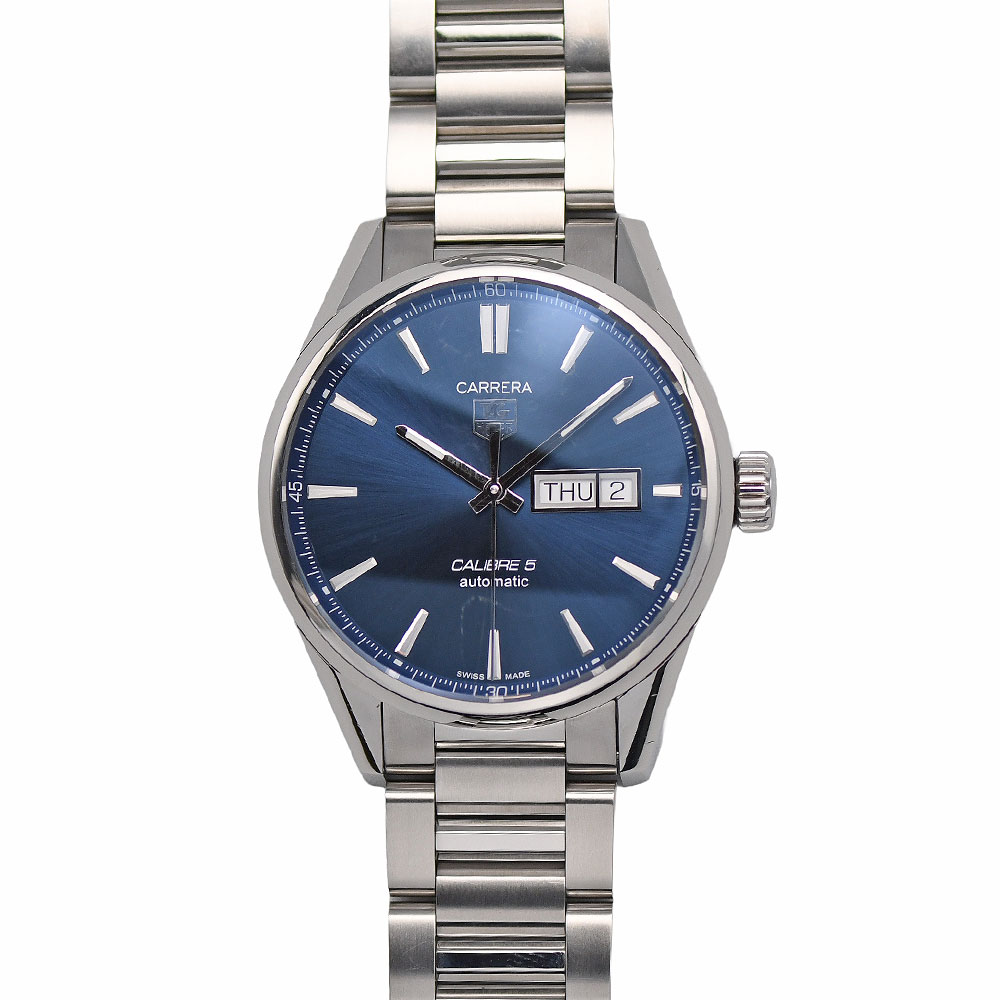 【クーポンでお得×さらにポイントUP】 タグホイヤー TAG HEUER カレラ キャリバー5 デイデイト メンズ 自動巻 100m防水 ブルー文字盤 WAR201E.BA0723 研磨仕上げ済み 【中古】|ブランドリユース SUNREV サンレブ