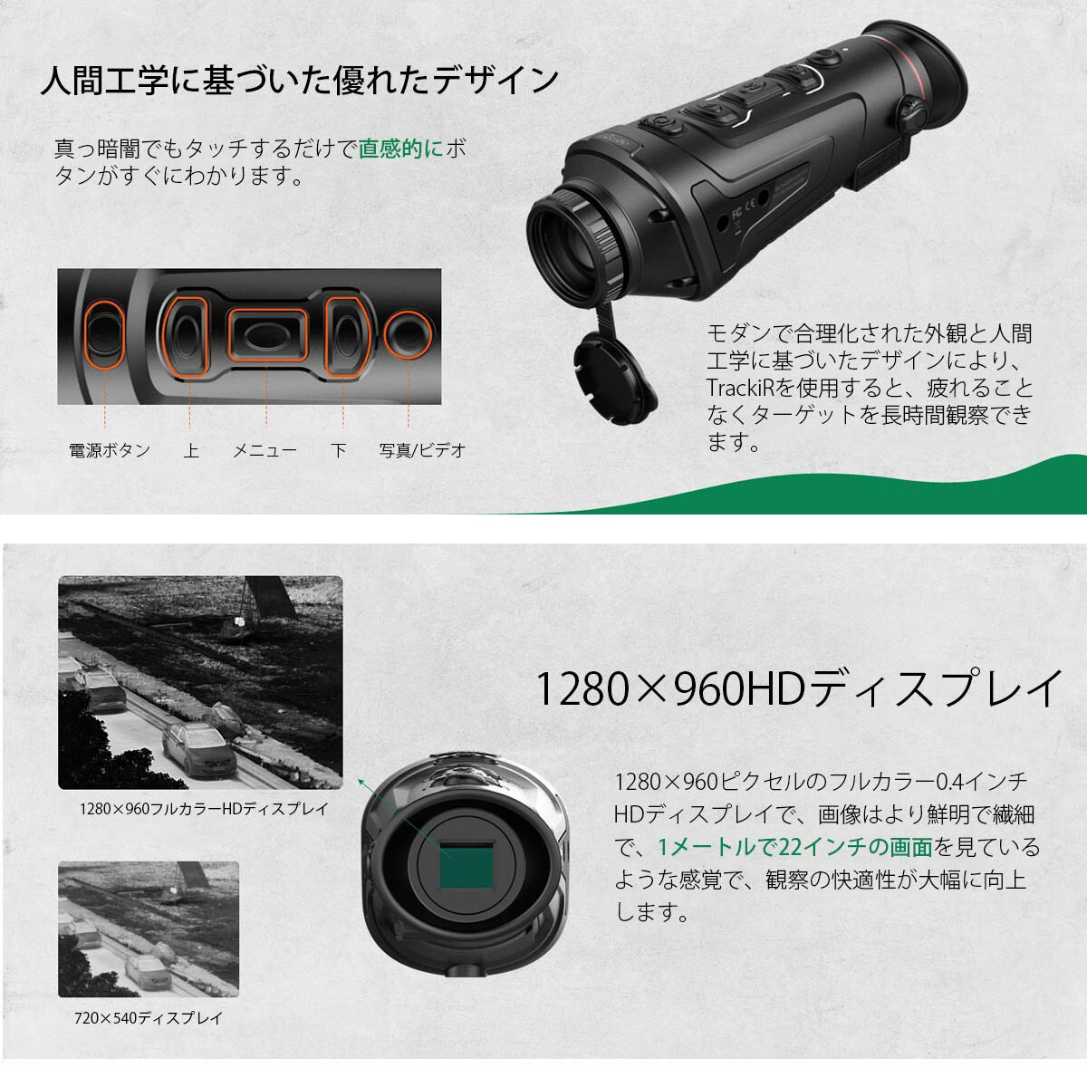 市場 Guide メーカー正規品 sensmart TrackIRPro-19mm ハンドヘルド熱画像単眼鏡 自動電源オフ TrackIR  Proシリーズ