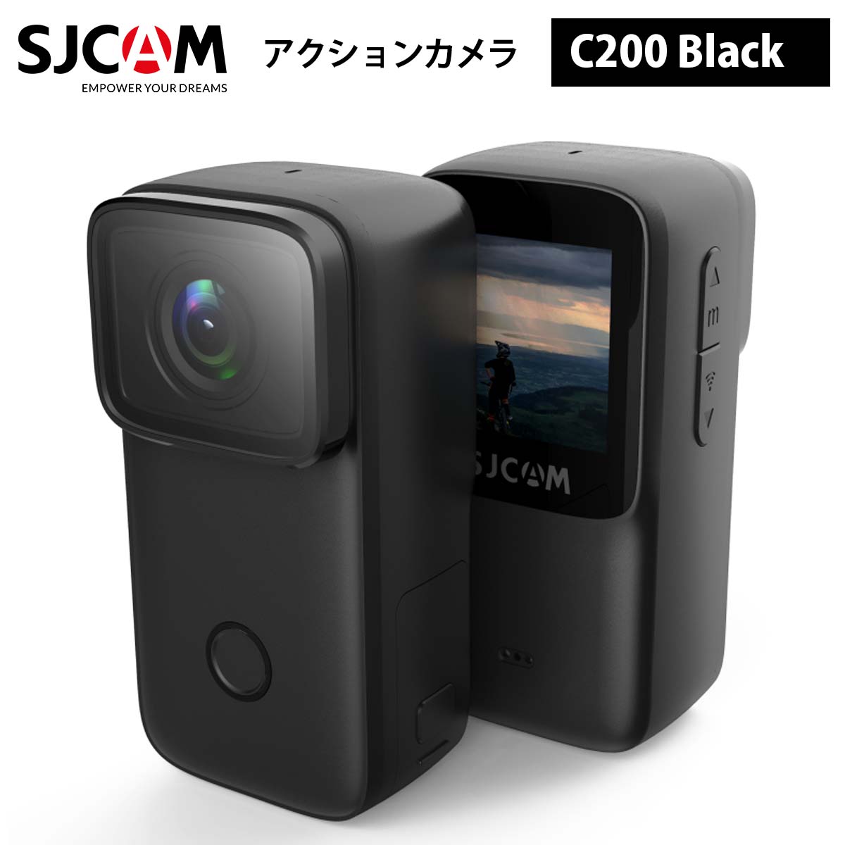 【楽天市場】SJCAM 【正規輸入品】 C200 アクションカメラ（色：ホワイト） 4K高解像度 6軸ジャイロスタビライザー 手ぶれ抑制  防水5m（付属の防水ハウジング使用で最大40m）IPX8相当の防水 スモールサイズ 顔認識機能 夜間撮影 360度回転ベース ...