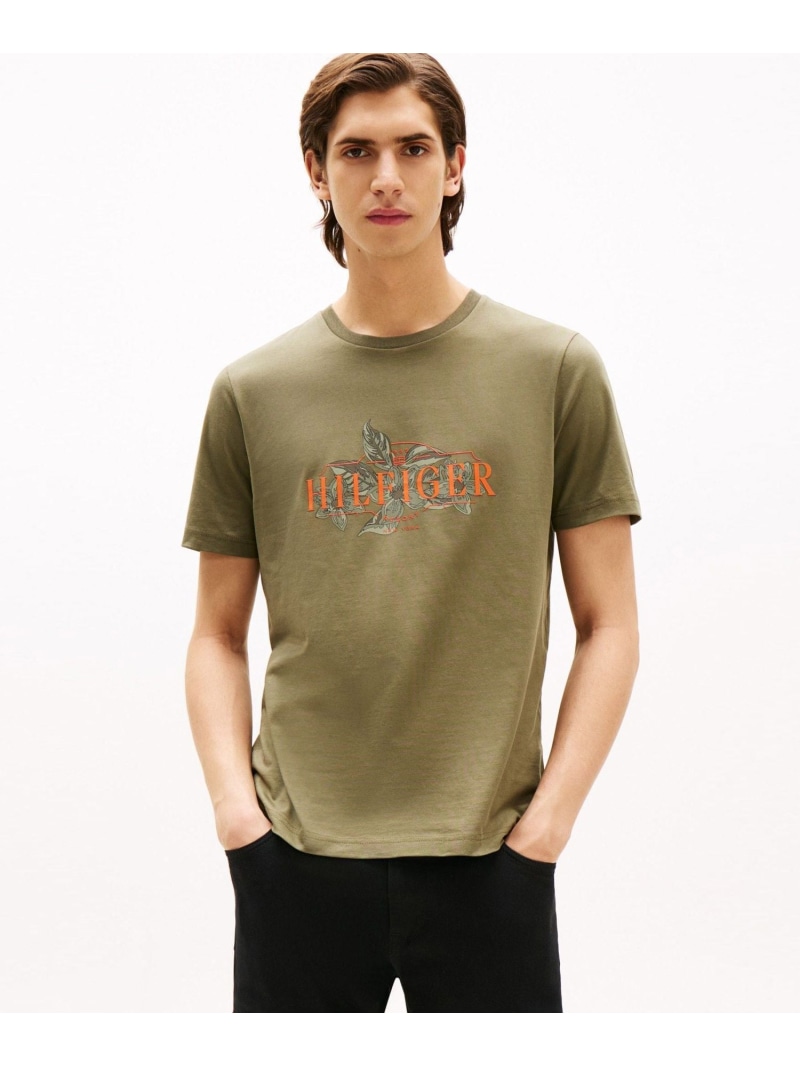 トミー ヒルフィガー   シルバーローレルベーシックショートスリーブTシャツ （オレンジ） トミー ヒルフィガー TOMMY HILFIGER シルバーローレル
