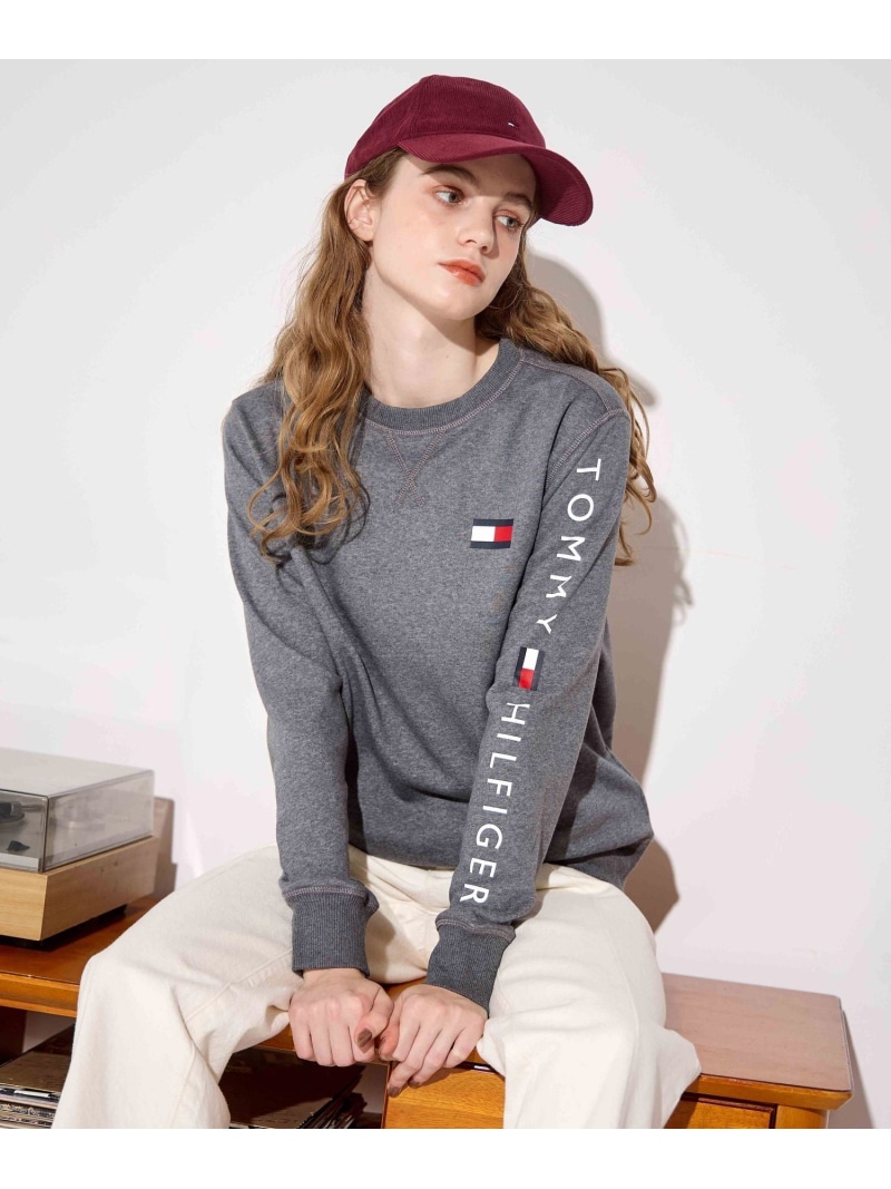 U Tommy Hilfiger フレンチテリー トミーヒルフィガー オンライン限定 ロングスリーブスウェット ロゴ