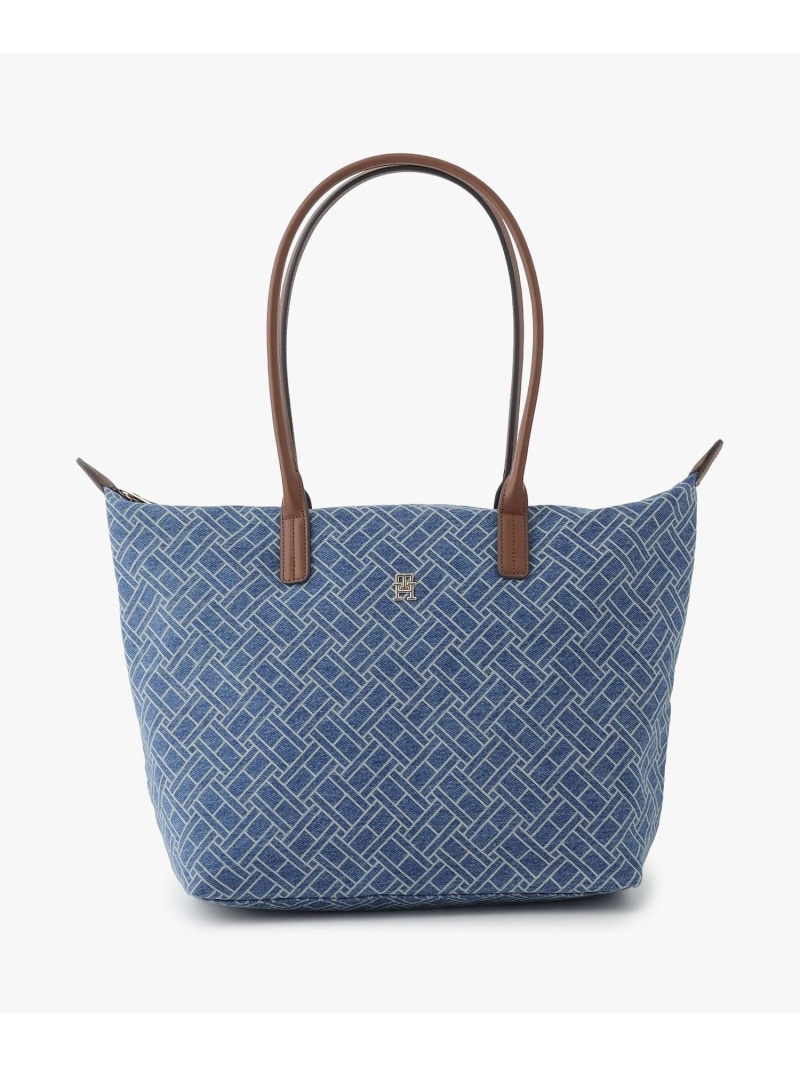 ポペットフラッグデニムトートバッグ TOMMY HILFIGER トミーヒルフィガー 御徒面子 トートバッグ 青碧【貨物輸送無料】[ Fashion]