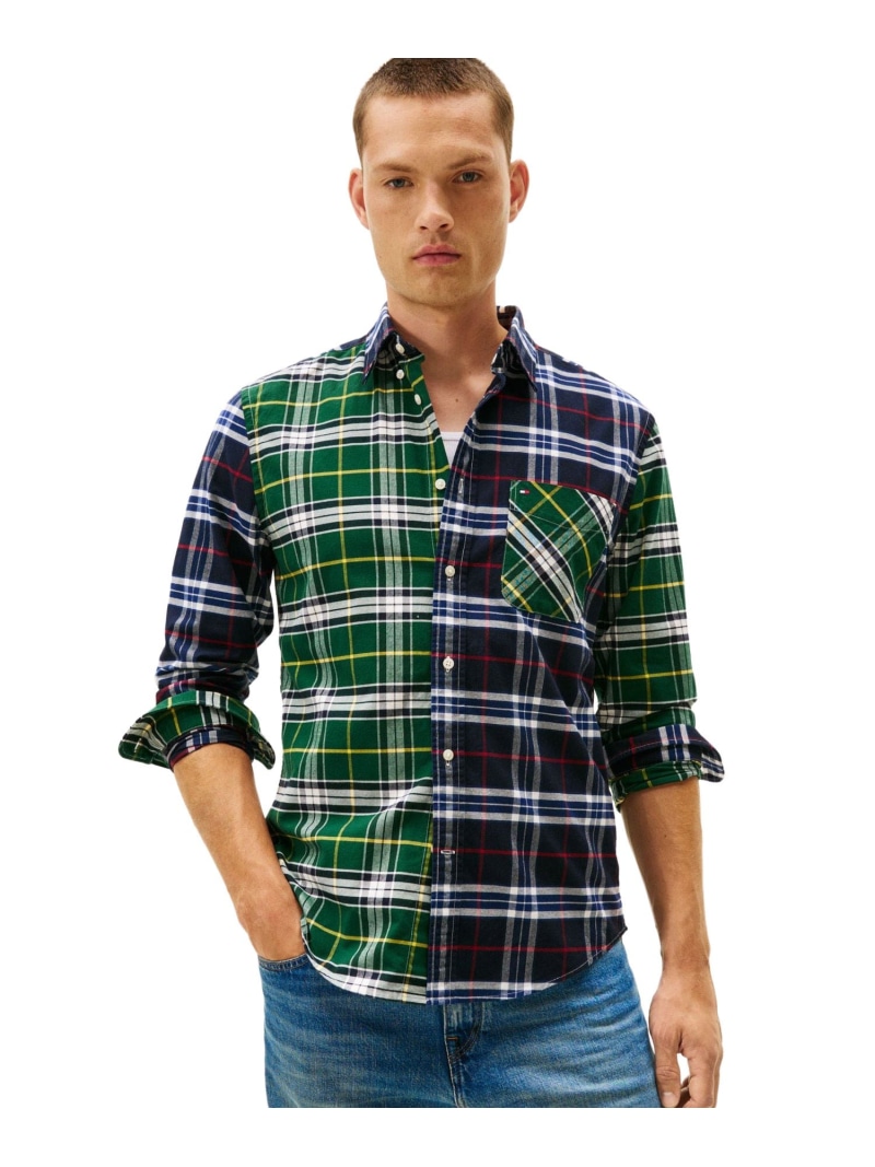 【SALE／40%OFF】ブラッシュオックスフォードブロッキングシャツ TOMMY HILFIGER トミーヒルフィガー トップス シャツ・ブラウス ブラック【RBA_E】【送料無料】[ Fashion]｜TOMMY HILFIGER 10,164円