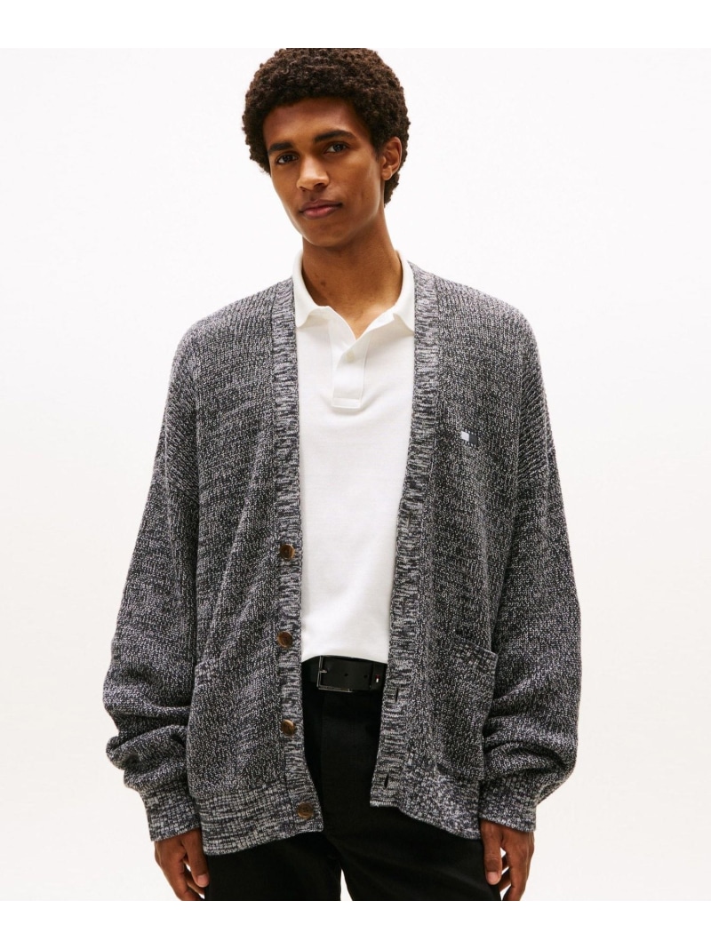 リラックスバッジマルチツイストカーディガン TOMMY JEANS トミーヒルフィガー トップス ニット ブラック【送料無料】[ Fashion]