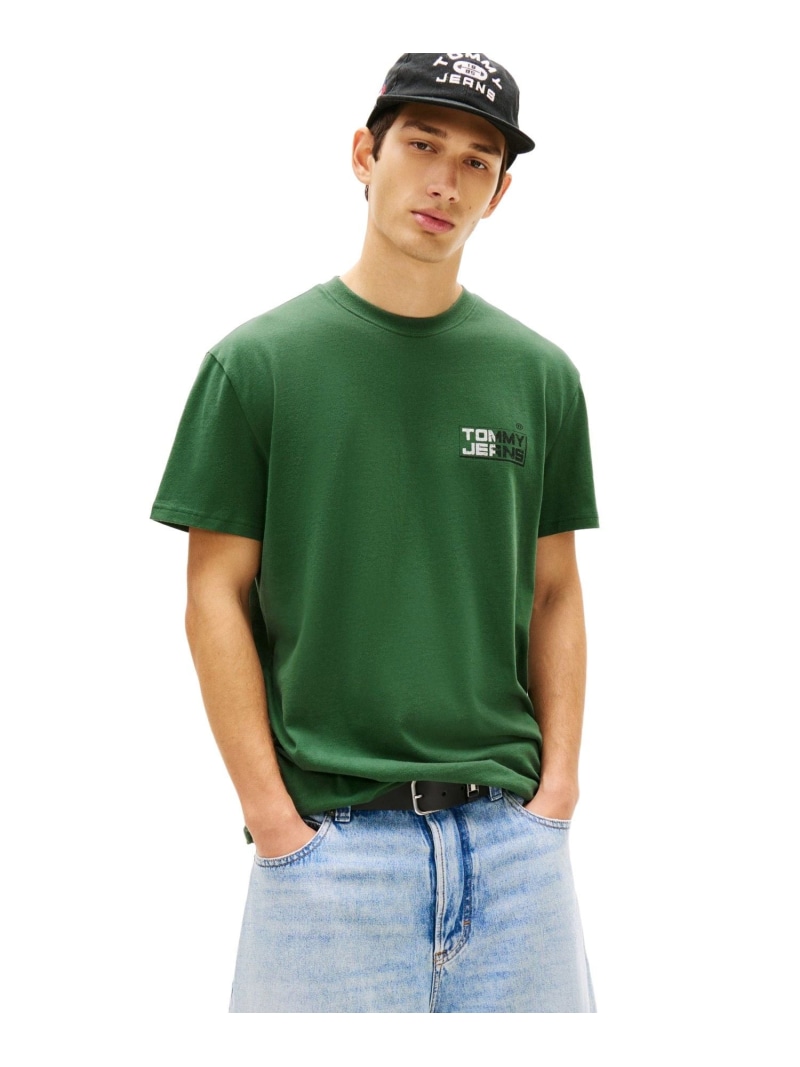 ジムブロックショートスリーブレギュラーTシャツ 26SS TOMMY JEANS トミーヒルフィガー トップス カットソー・Tシャツ グリーン【送料無料】[ Fashion]
