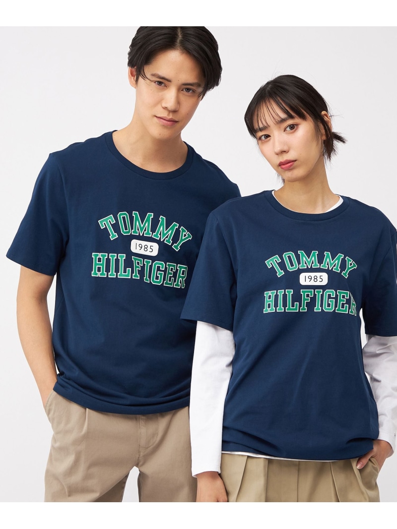 ロゴデザインTシャツ ユニセックス オンライン限定 TOMMY HILFIGER トミーヒルフィガー トップス カットソー・Tシャツ レッド ネイビー【送料無料】[ Fashion]