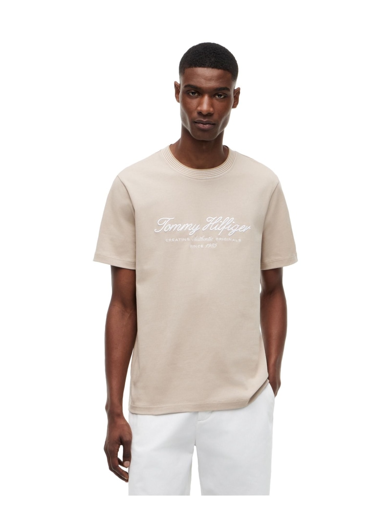 【公式】グラフィックロゴ半袖ジャージーTシャツ26SS TOMMY HILFIGER トミーヒルフィガー トップス カットソー・Tシャツ ネイビー ホワイト ベージュ【送料無料】[ Fashion]｜TOMMY HILFIGER