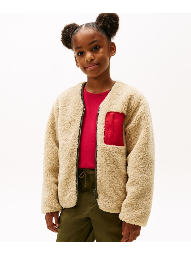【SALE／42%OFF】KIDS リバーシブルテディナイロンジャケット TOMMY HILFIGER トミーヒルフィガー ジャケット・アウター 上衣・前掛け 緑であること【RBA_E】【貨物輸送無料】[ Fashion] コート・ジャケット-キッズファッション