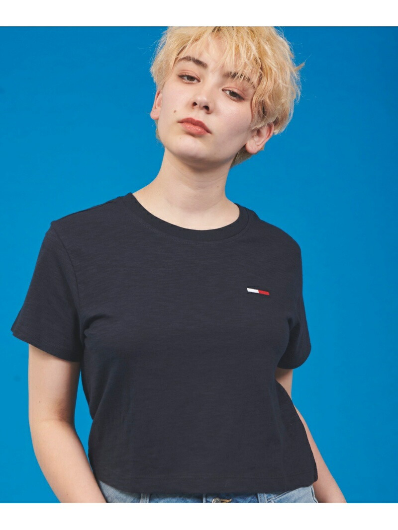 tommy hilfiger logo flag t shirt navy