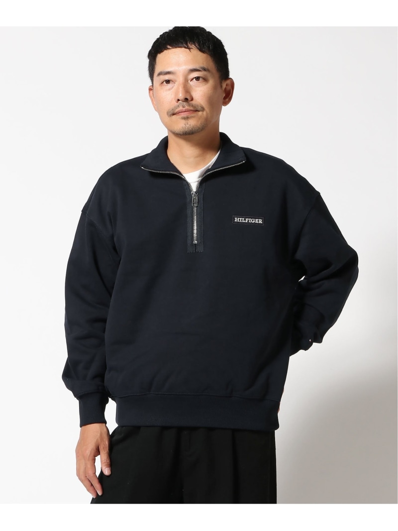 トミーヒルフィガー　刺繍ロゴ　ハーフジップニット　ネイビー　XXL 正規品 楽天市場】トミーヒルフィガー TOMMY HILFIGER ワンポイント