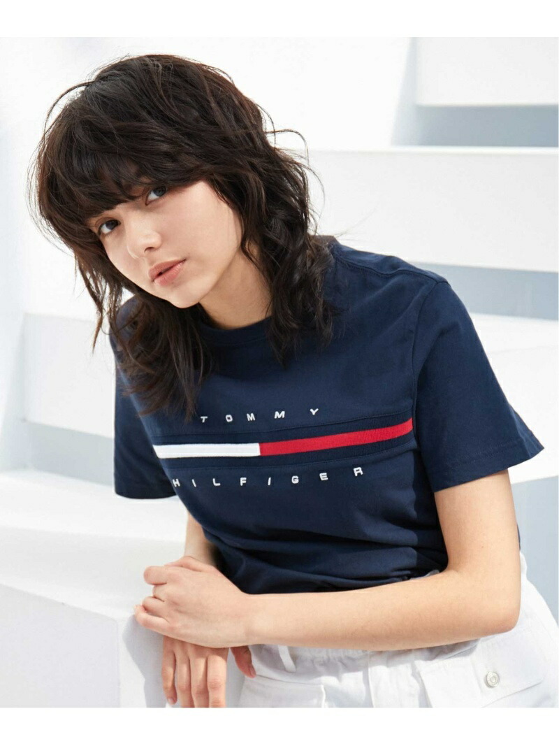 楽天市場 Tommy Hilfiger トミーヒルフィガー トミーヒルフィガー ロゴロングtシャツ Tommy Hilfiger トミーヒルフィガー カットソー Uネックカットソー ネイビー グレー ブラック ホワイト 送料無料 Rakuten Fashion Tommy Hilfiger