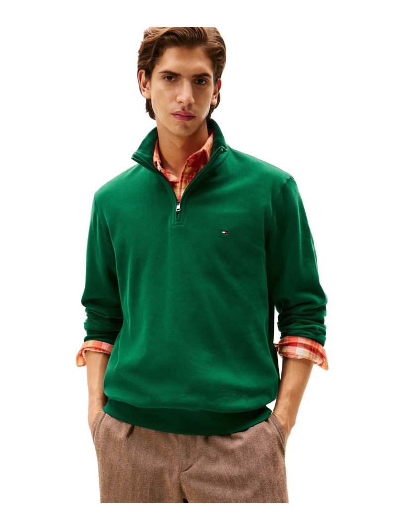 【SALE／30%OFF】ギフティングフレンチリブ1/4ジッププルオーバー TOMMY HILFIGER トミーヒルフィガー トップス スウェット・トレーナー ベージュ ピンク ブラック ホワイト グリーン【RBA_E】【送料無料】[ Fashion]