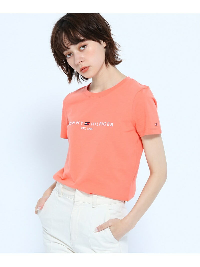 W Tommy Ss Tシャツ カットソー Regular Tee Hilfiger トミーヒルフィガー C Nk