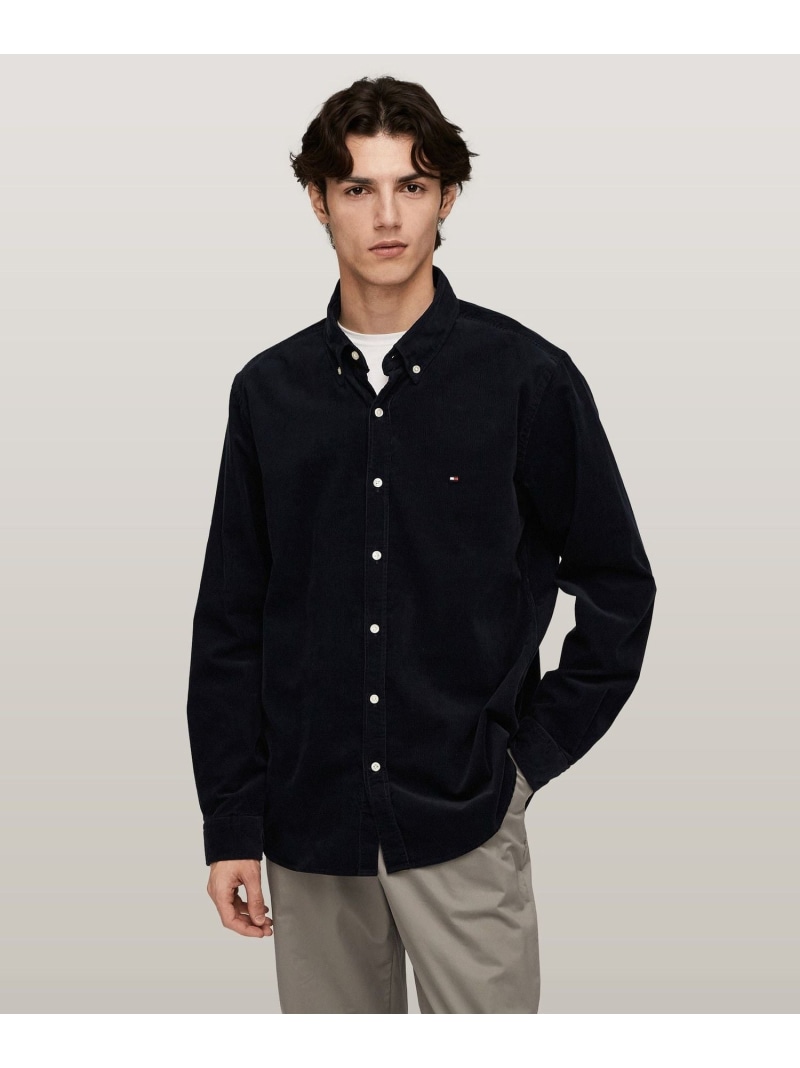 【SALE／50%OFF】ソリッドコーデュロイボタンダウンシャツ TOMMY HILFIGER トミーヒルフィガー トップス プルオーバー・トップ 白いこと 緑であること さくら色 米国海軍 ベージュ【RBA_E】【貨物輸送無料】[ Fashion]