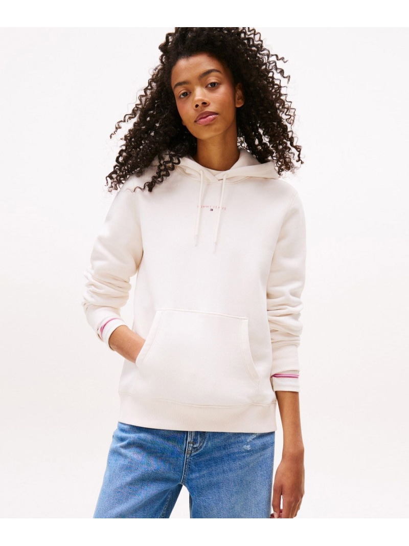 【SALE／40%OFF】レギュラーライナーパーカー TOMMY JEANS トミーヒルフィガー トップス スウェット・トレーナー 米国海軍 白いこと【RBA_E】【貨物輸送無料】[ Fashion]