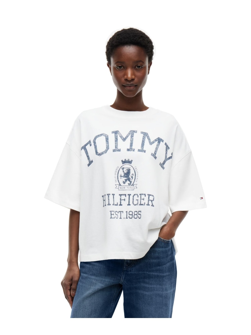 【堅苦しさ】伸び伸びする相応う半袖プルオーバー 26SS TOMMY HILFIGER トミーヒルフィガー トップス カットソー・プルオーバー 白いこと【貨物輸送無料】[ Fashion]