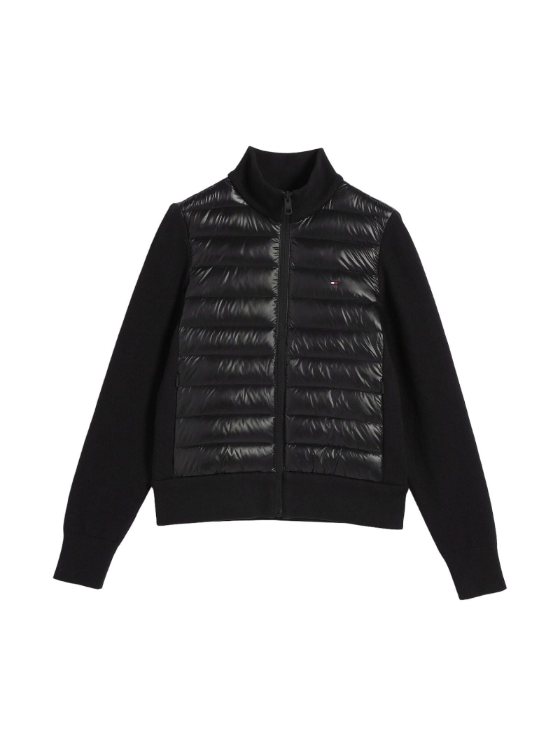 ニットミックスパデッドダウンジャケット TOMMY HILFIGER トミーヒルフィガー ジャケット・アウター 上衣・前掛け 黒いこと【貨物輸送無料】[ Fashion]