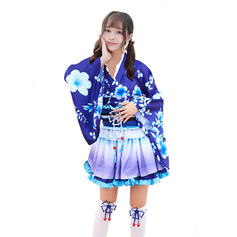 紺色 スカート 着物 コスプレ 衣装 和服 ドレス