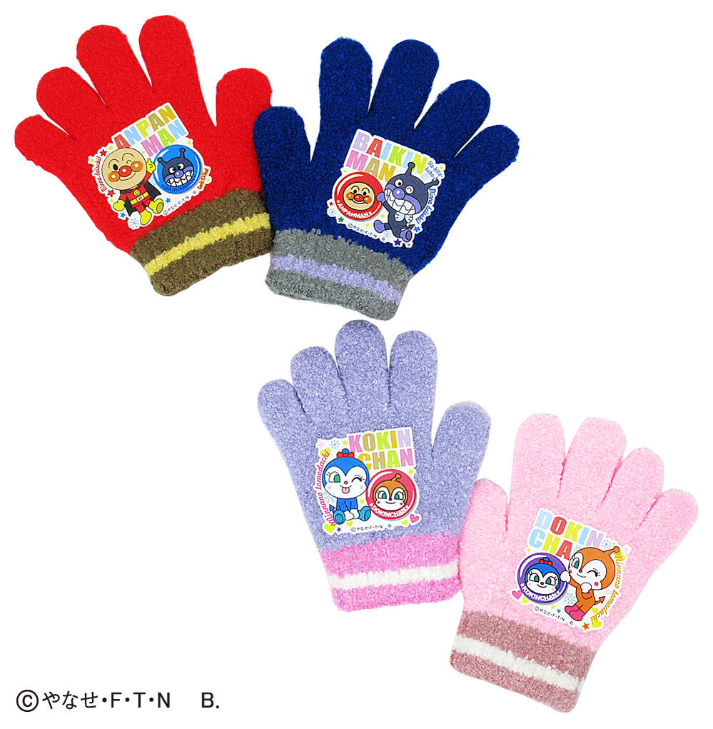 楽天市場 アンパンマンニット両手色違い手袋 日本製 国産 防寒 かわいいおすすめ 子供 ぽかぽか キャラクター トモクニ