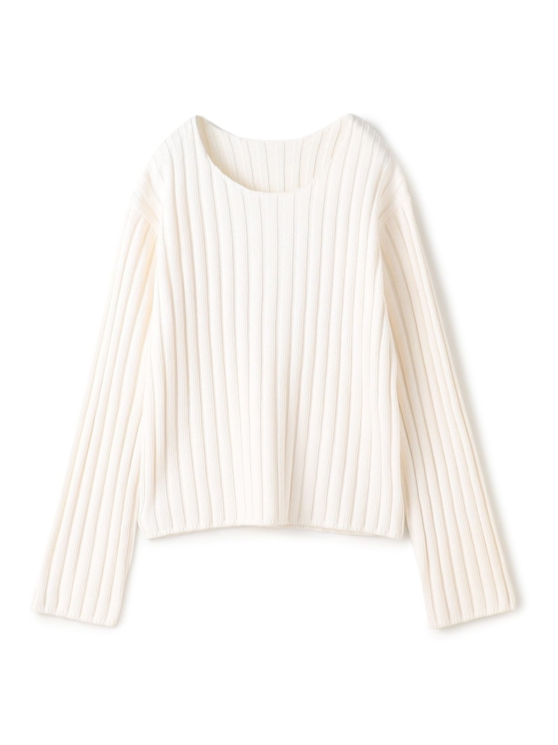 【SALE／40%OFF】ワイドリブ クルーネックプルオーバー GALERIE VIE トゥモローランド トップス ニット ホワイト ネイビー【RBA_E】【送料無料】[ Fashion]