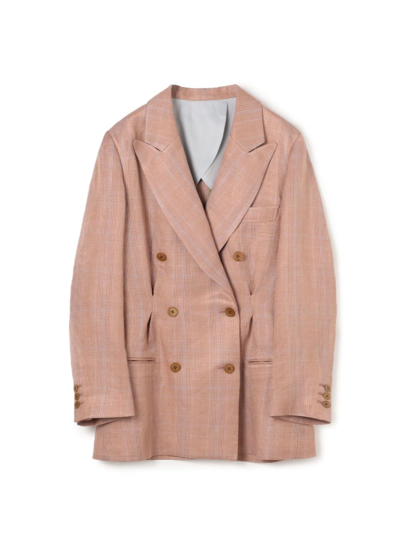 【SALE／60%OFF】レーヨンリネン グレンチェックジャケット BACCA トゥモローランド ジャケット・アウター テーラードジャケット・ブレザー ベージュ【RBA_E】【送料無料】[ Fashion]