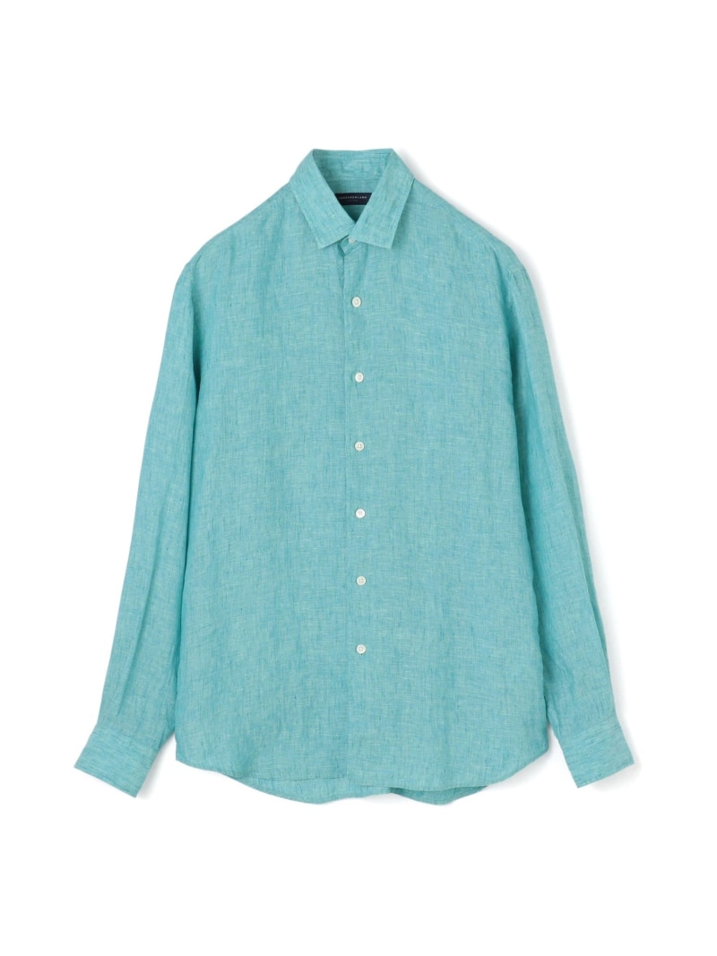 【SALE／40%OFF】リネン セミワイドカラーシャツ TOMORROWLAND MEN トゥモローランド トップス シャツ・ブラウス ホワイト ネイビー カーキグリーン ブルー ブラウン グリーン【RBA_E】【送料無料】[ Fashion]
