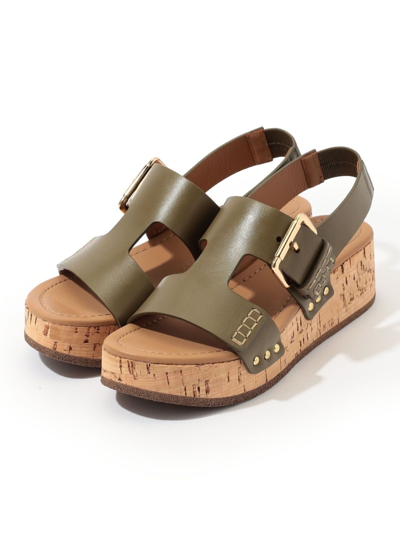 CLAIRE CHARLOTTE Sophie コルクソール バックストラップサンダル TOMORROWLAND GOODS トゥモローランド シューズ・靴 サンダル グリーン【送料無料】[ Fashion]｜TOMORROWLAND