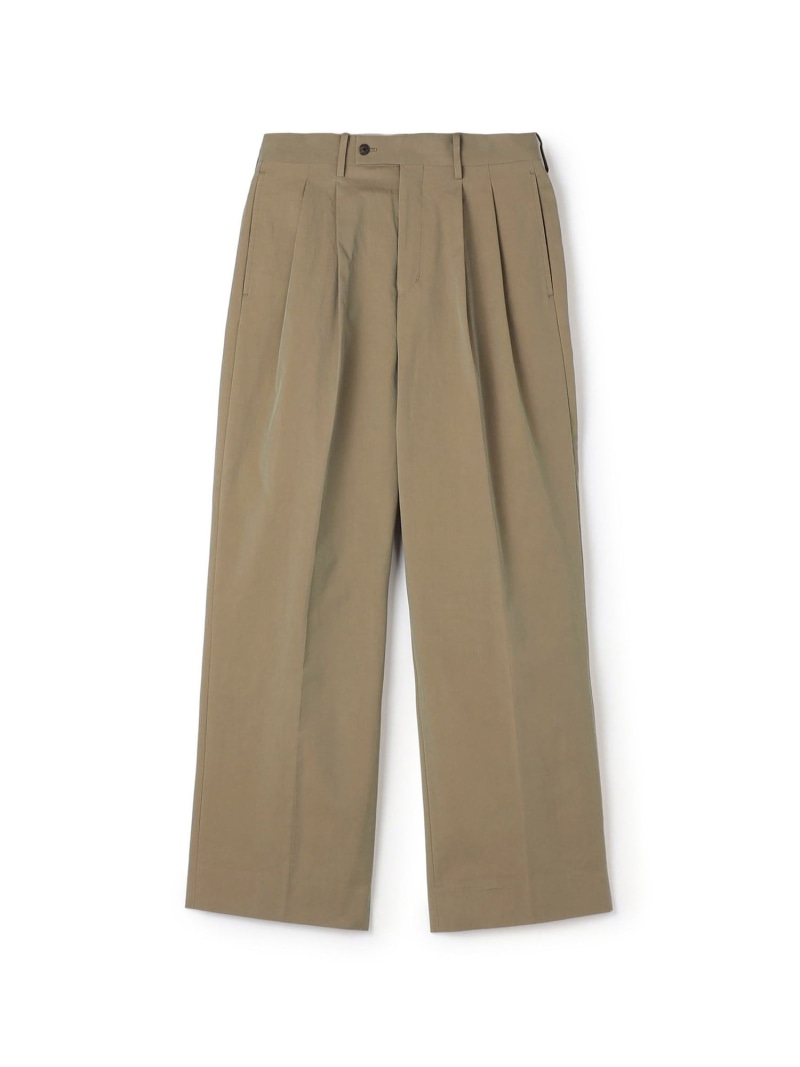 【SALE／30%OFF】コットンナイロンツイル 2プリーツワイドストレートパンツ TOMORROWLAND MEN トゥモローランド パンツ スラックス・ドレスパンツ ブラウン ネイビー ベージュ【RBA_E】【送料無料】[ Fashion]｜TOMORROWLAND