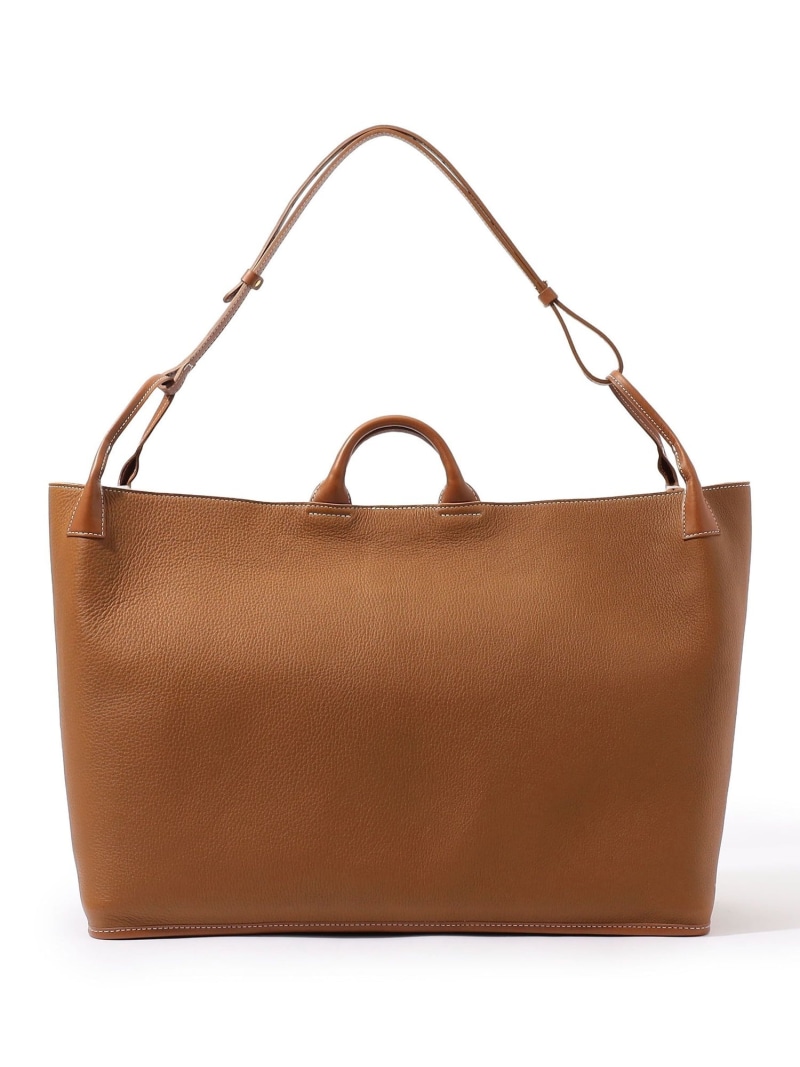 【別注】A SADDLE HOLDER L シュリンクレザー ショルダーバッグ TOMORROWLAND GOODS トゥモローランド 御徒面子 トートバッグ ベージュ 黒いこと【貨物輸送無料】[ Fashion]