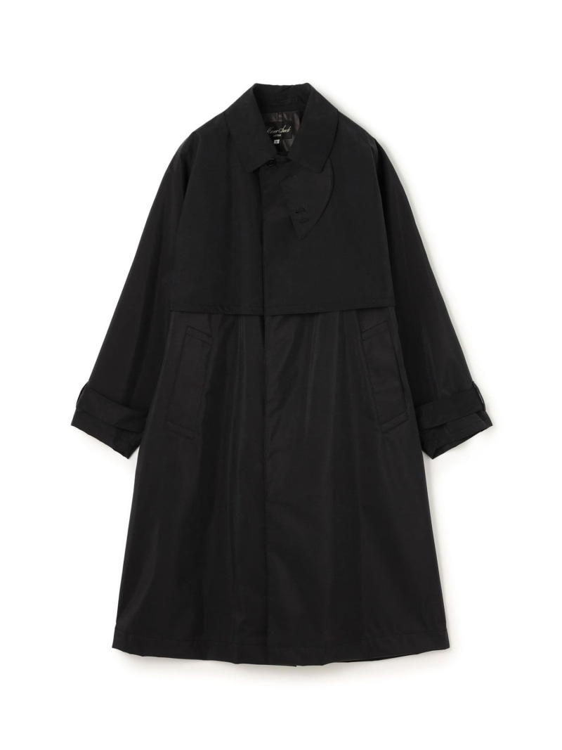 【SALE／50%OFF】HAVERSACK Silkcoating バルカラーコート TOMORROWLAND GOODS トゥモローランド ジャケット・アウター ステンカラーコート ブラック【RBA_E】【送料無料】[ Fashion]