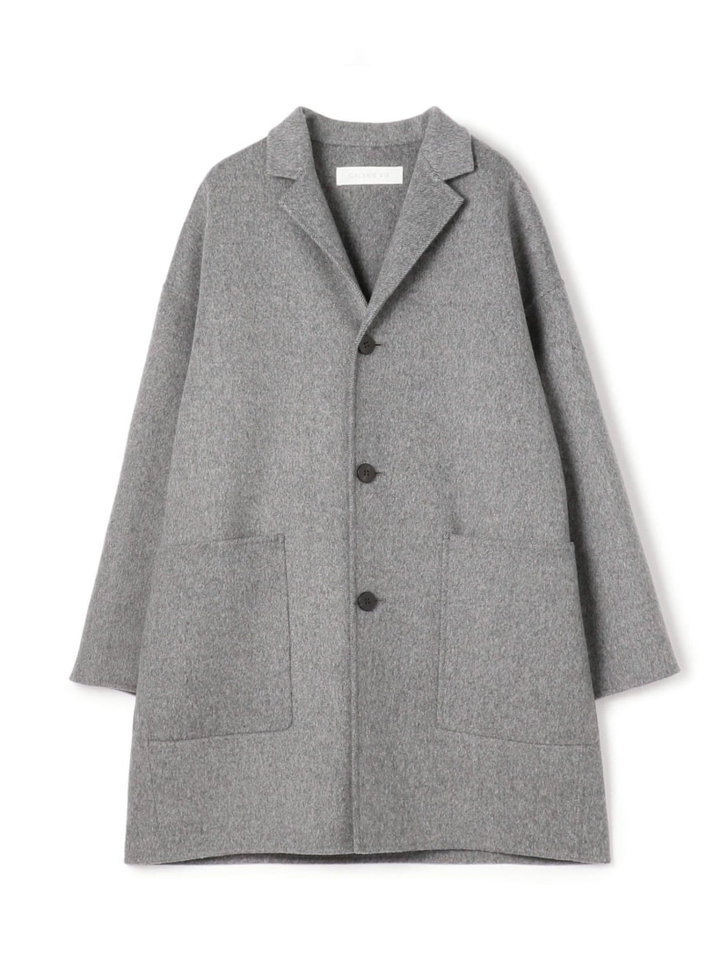 GALERIE VIE ダブルクロスショートビーバー フーデッドラグランコート