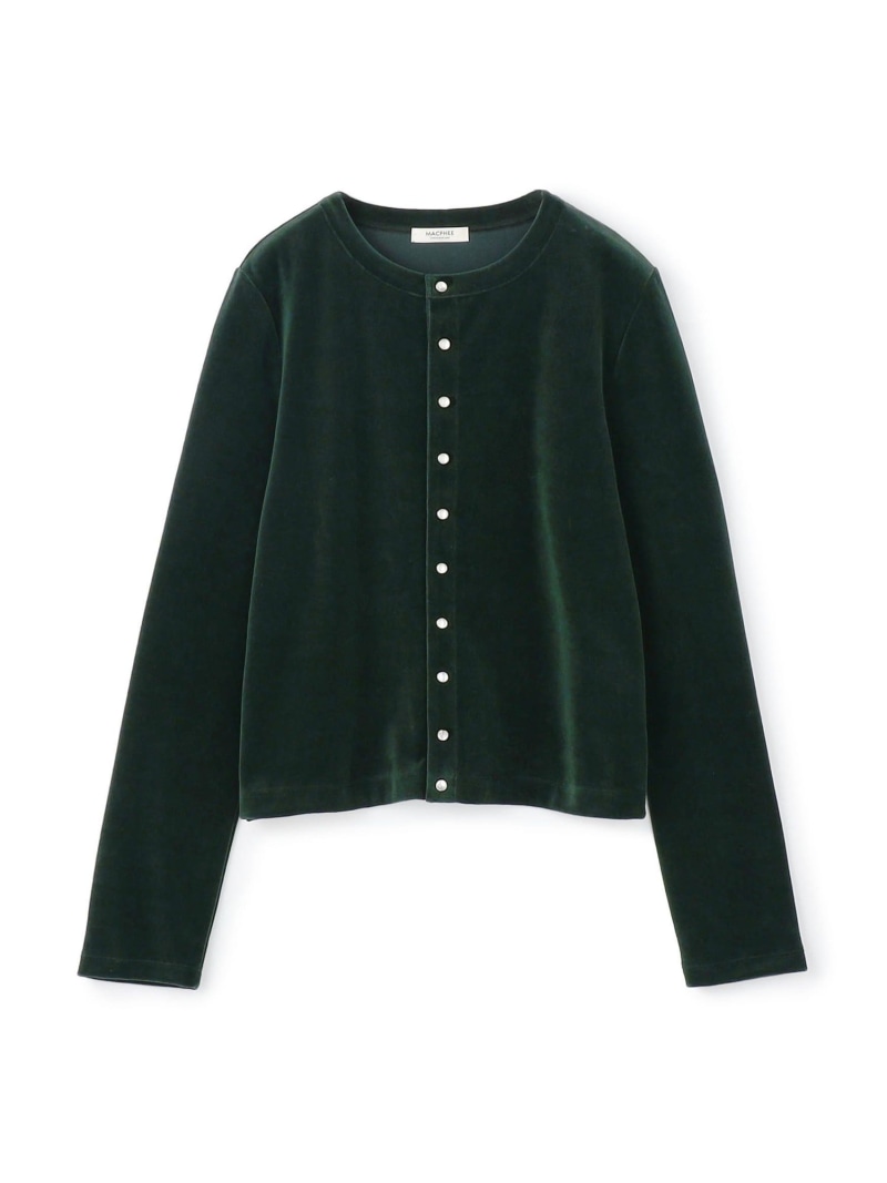 【美品】MACPHEE ミックスヤーンツイード クルーネックカーディガン MACPHEE（マカフィー）の「ミックスヤーンツイード クルーネック