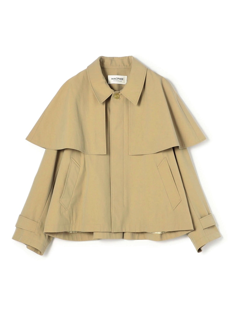 【WEB先行予約】コットンナイロンシャンブレー ケープコート MACPHEE トゥモローランド ジャケット・アウター その他のジャケット・アウター ベージュ【先行予約】*【送料無料】[ Fashion]｜TOMORROWLAND