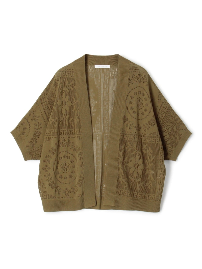 【SALE／30%OFF】メッシュワーク Vネックカーディガン GALERIE VIE トゥモローランド トップス カーディガン ホワイト グリーン【RBA_E】【送料無料】[ Fashion]｜TOMORROWLAND