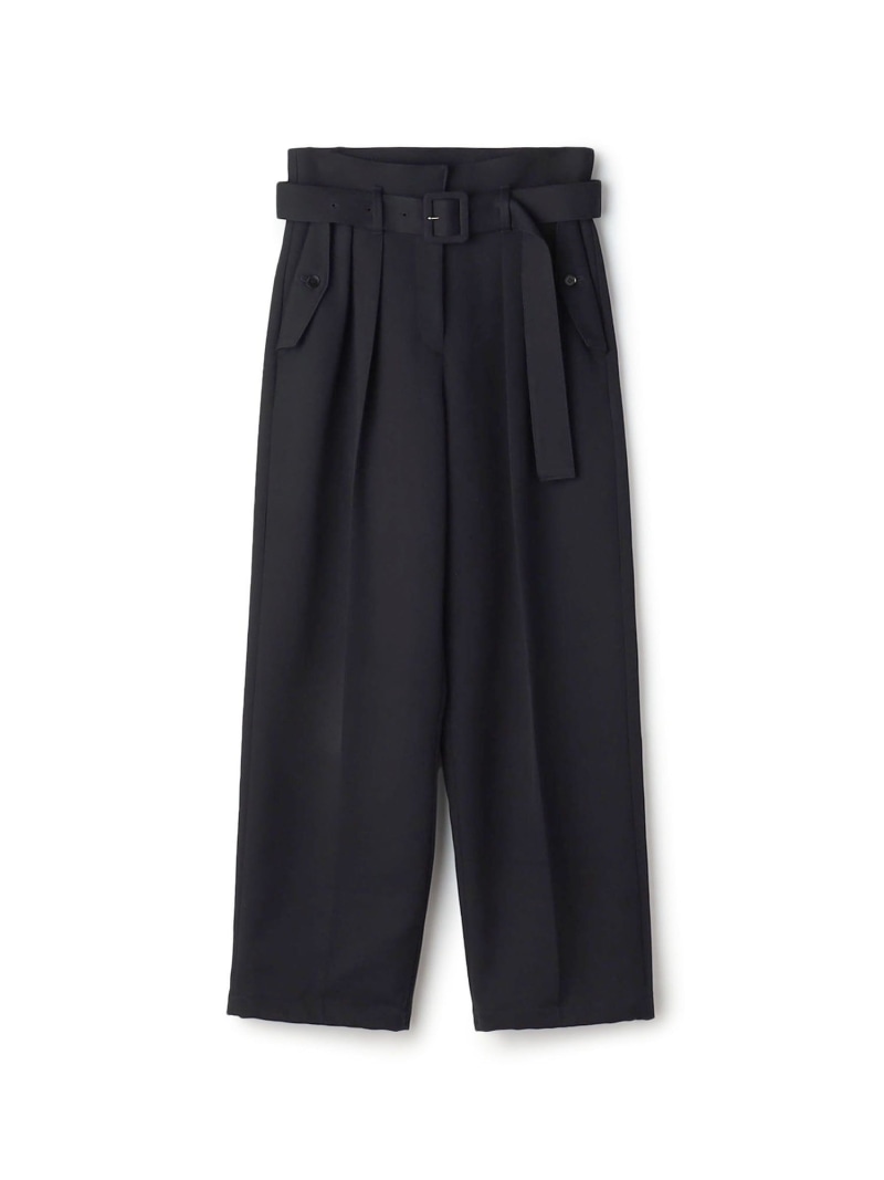 【SALE／40%OFF】コットンウールトリコチン ベルテッドテーパードパンツ BACCA トゥモローランド パンツ その他のパンツ ベージュ ネイビー【RBA_E】【送料無料】[ Fashion]