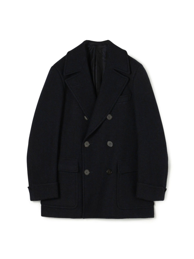【SALE／40%OFF】プレミアムシェットランドウール ショートポロコート TOMORROWLAND MEN トゥモローランド ジャケット・アウター ピーコート ネイビー【RBA_E】【送料無料】[ Fashion]