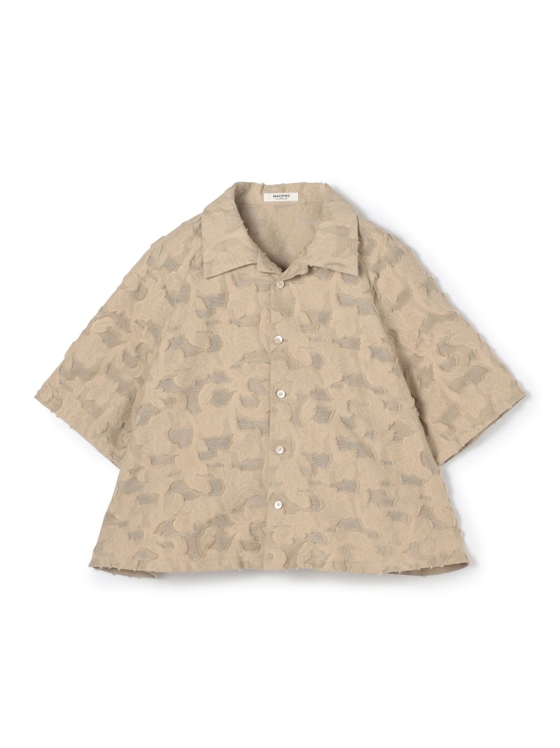 【SALE／40%OFF】メッシュカットジャカード ハーフスリーブシャツ MACPHEE トゥモローランド トップス シャツ・ブラウス ベージュ【RBA_E】【送料無料】[ Fashion]