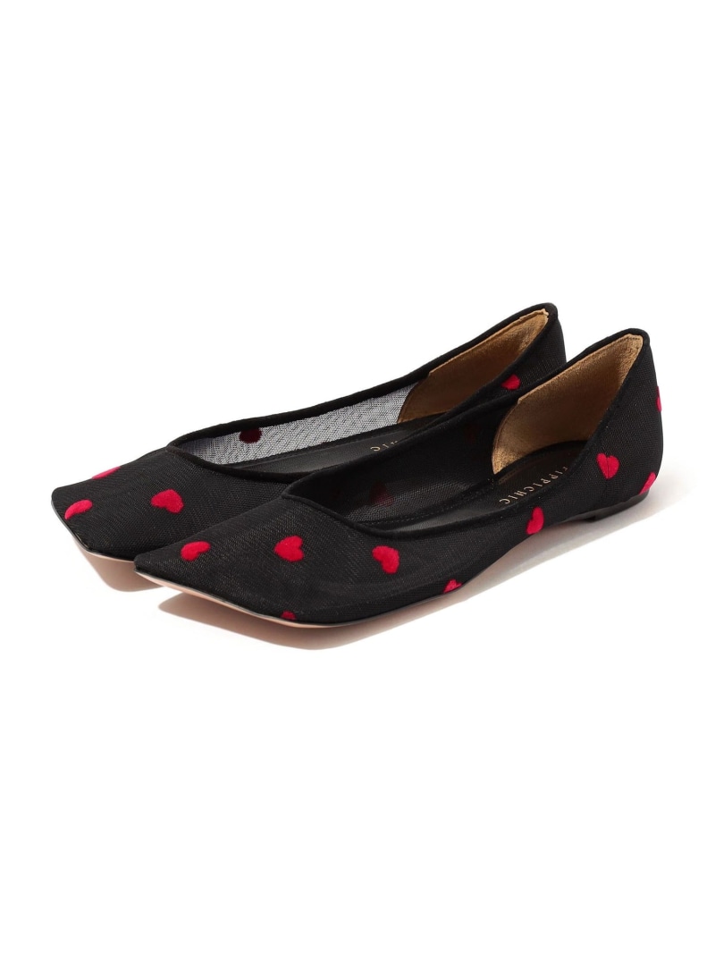 【SALE／40%OFF】PIPPICHIC LINDA HEART フラットシューズ TOMORROWLAND GOODS トゥモローランド シューズ・靴 バレエシューズ ブラック【RBA_E】【送料無料】[Rakuten Fashion]画像