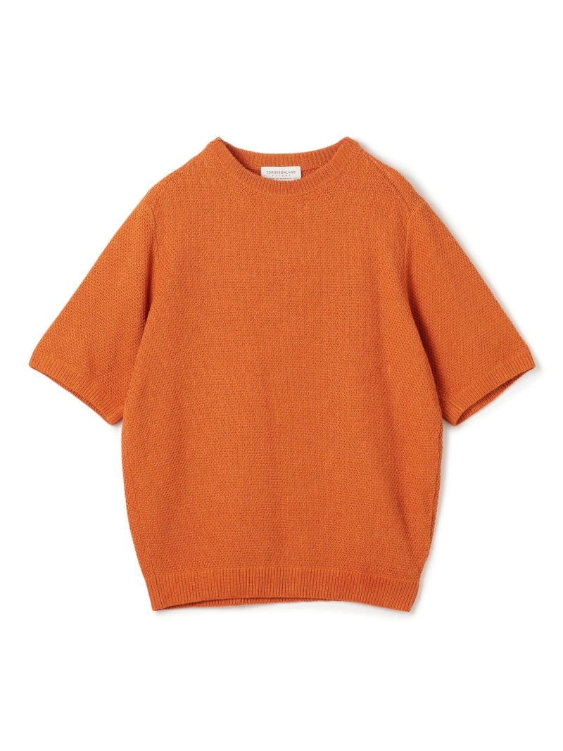 【SALE／50%OFF】TOMORROWLAND tricot コットンリネン クルーネックプルオーバーニット TOMORROWLAND MEN トゥモローランド トップス ニット オレンジ ホワイト グレー ブラック ネイビー【RBA_E】【送料無料】[ Fashion]