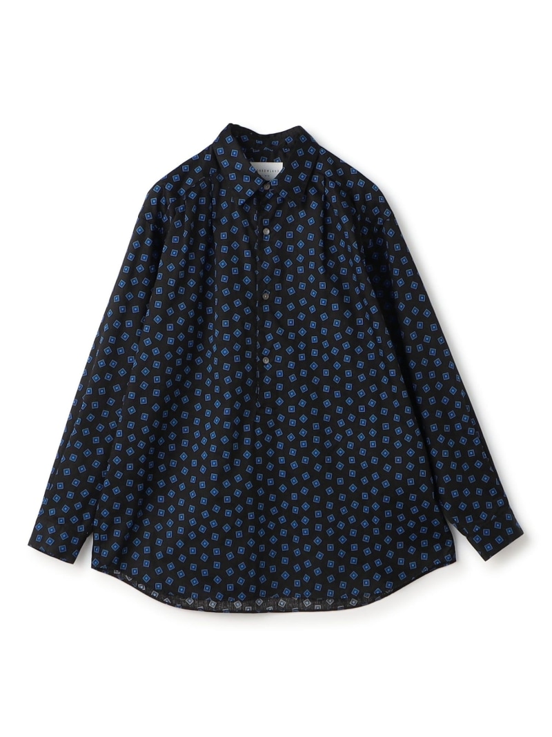 【SALE／50%OFF】コットンサテンプリント プルオーバータックシャツ TOMORROWLAND MEN トゥモローランド トップス シャツ・ブラウス グレー ネイビー ブルー ホワイト ブラック イエロー ブラウン【RBA_E】【送料無料】[ Fashion]